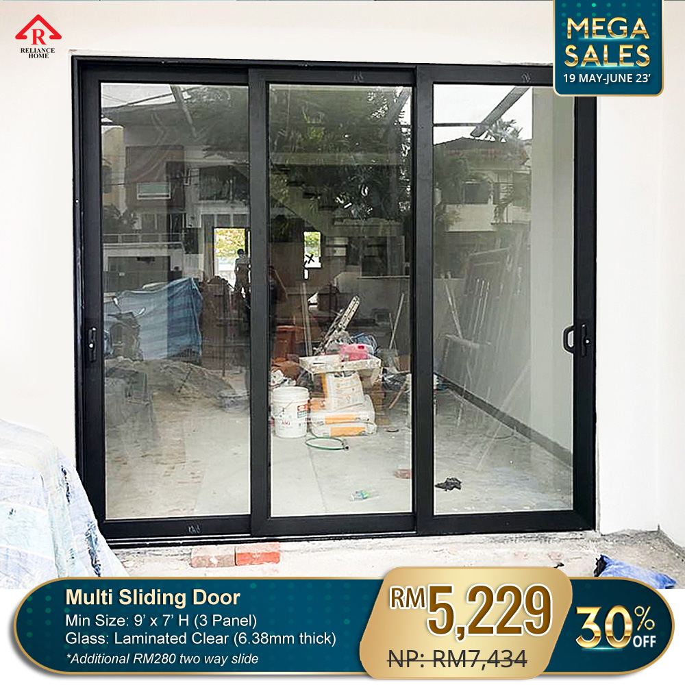 Panel Multi Sliding Door Clear Glass Reliance Home