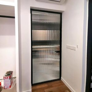 Ultra Slim Swing Door (Reeded Glass)